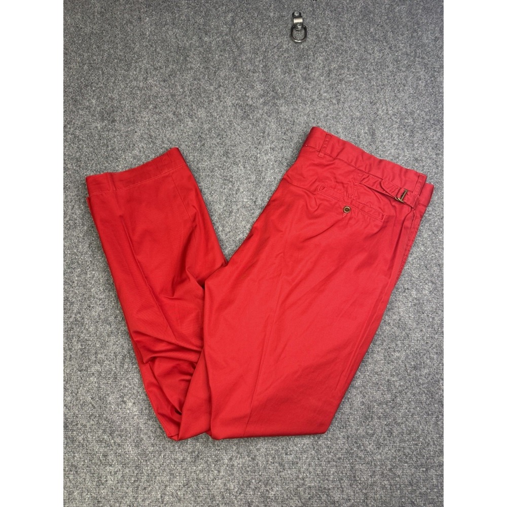 Men's Polo Ralph Lauren Red Side Buckle Chino Pants Size 40x32 Vintage Y2K